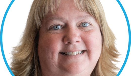 A headshot of a woman
